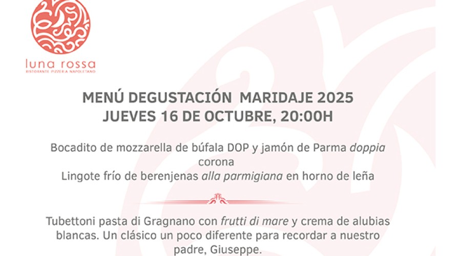 EN OCTUBRE, MENÚ MARIDAJE